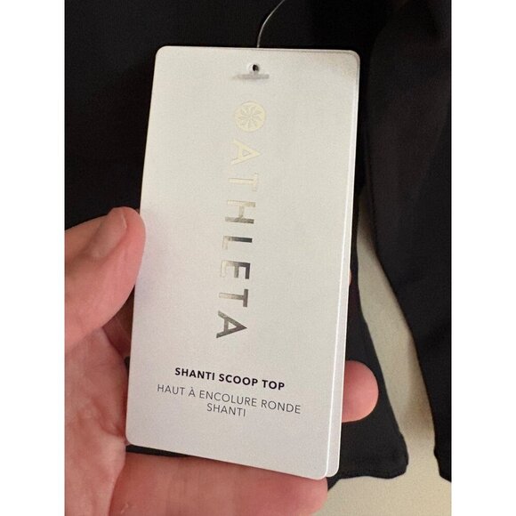 Athleta NWT Shanti Scoop 3/4 Sleeve Casual Top in Black Size Small - Picture 6 of 14